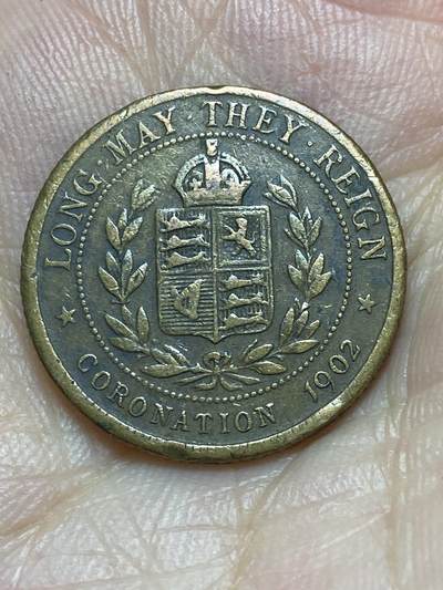 2025年第八十七场(总第一百一十三场）外国好品散币(免佣金) - 英国🇬🇧1902年纪念铜章(爱德华七世和亚历山德拉王后加冕黄铜纪念章)