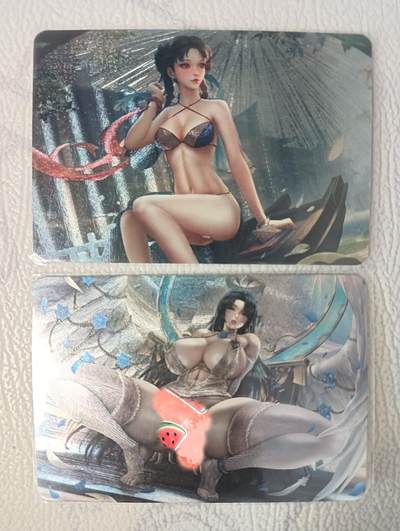 花开卡拍第37期（9月7号周日截拍，品控勿拍!!!拍品不寄存，运费5元，自制卡难免瑕疵，可能存在轻微撞角爆边等出厂瑕疵，品控介意勿拍！） - 宁缺卡牌 西施+阿撒兹勒  粗闪