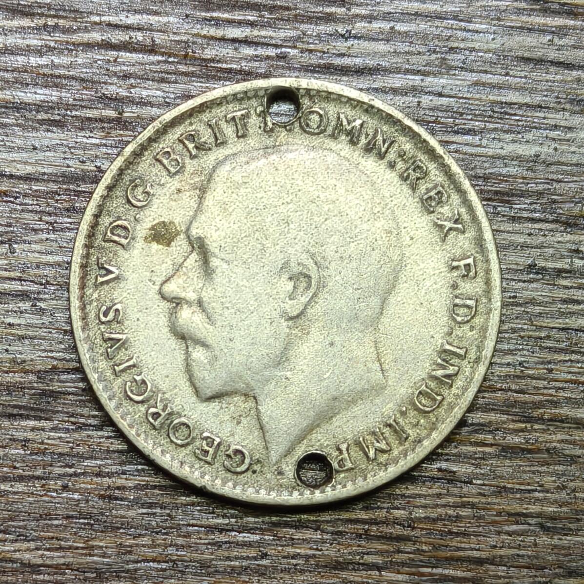 【铜匠收藏】★第130加场★精品币章场，200包邮，不满200.支付运费5元。《接受代拍 代送NGC评级》 英国 1920年 乔治五世 3便士 银币