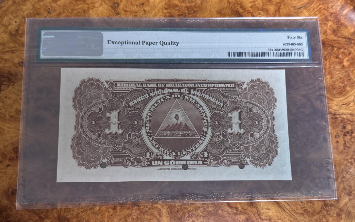 得物收藏 Chase Auction 第33期 - - 外钞、民国钞和人民币混合场！持续更新中！ 1927年尼加拉瓜1元，票样，PMG66！