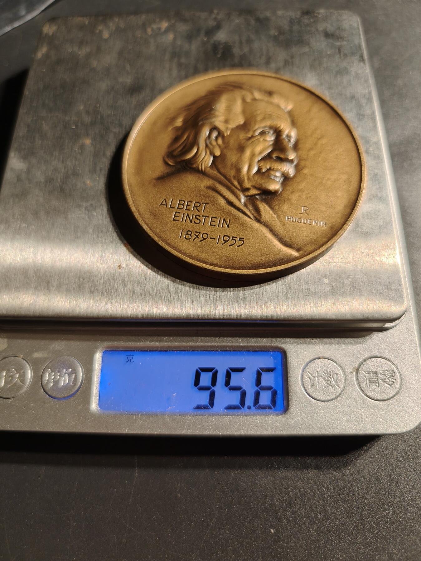 老王徽章第147期 美国爱因斯坦大铜章    直径60mm   重量95g