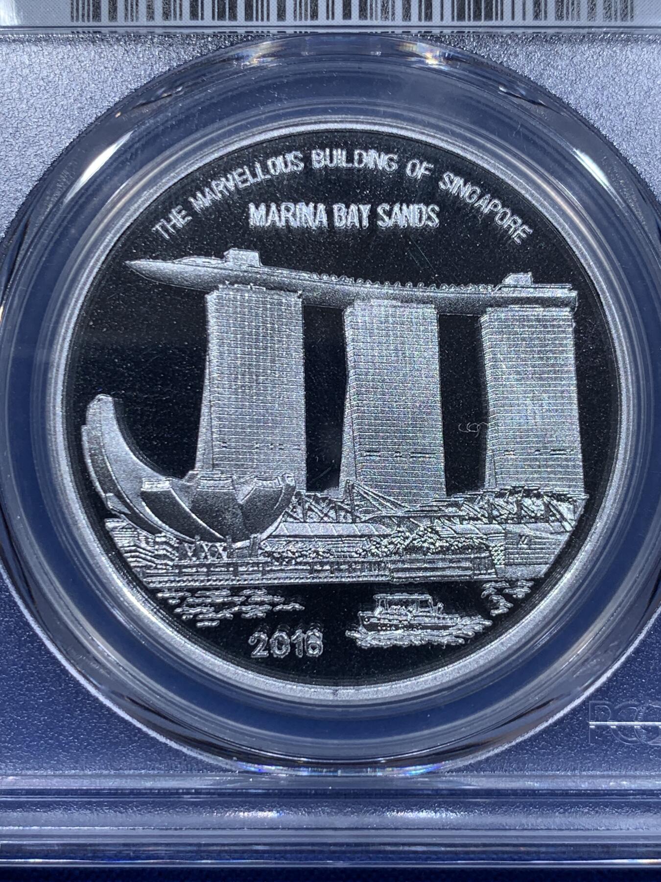 《竞宝斋》第416场 周日，周一，2场连拍 （全场包邮） PCGS PR69DCAM 朝鲜2016年新加坡地标金沙酒店纪念币