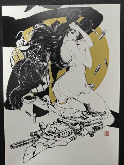 天玑星卡拍第134期《11.3周一截拍》持续收拍收评中 满赠卡需备注 - 田宇 十二生肖 机甲美人 A4复制画 一套12张 微瑕 档案袋有瑕疵