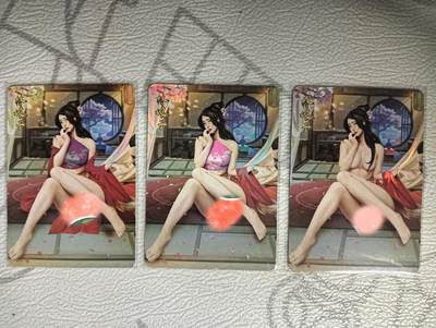 花开卡拍第37期（9月7号周日截拍，品控勿拍!!!拍品不寄存，运费5元，自制卡难免瑕疵，可能存在轻微撞角爆边等出厂瑕疵，品控介意勿拍！） - 逍遥卡牌 水浒系列 林娘子一套3张 衣服三渐变 彩闪
