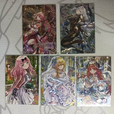 花开卡拍第37期（9月7号周日截拍，品控勿拍!!!拍品不寄存，运费5元，自制卡难免瑕疵，可能存在轻微撞角爆边等出厂瑕疵，品控介意勿拍！） - 藏无缺卡牌 璇哥 原神系列5张 粗闪