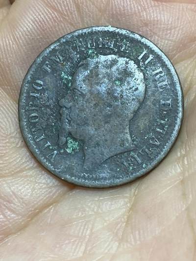 2025年第八十七场(总第一百一十三场）外国好品散币(免佣金) 意大利王国1861年5分(维托里奥·埃马努埃莱二世时期，N标那不勒斯造，首发年仅发行3年)