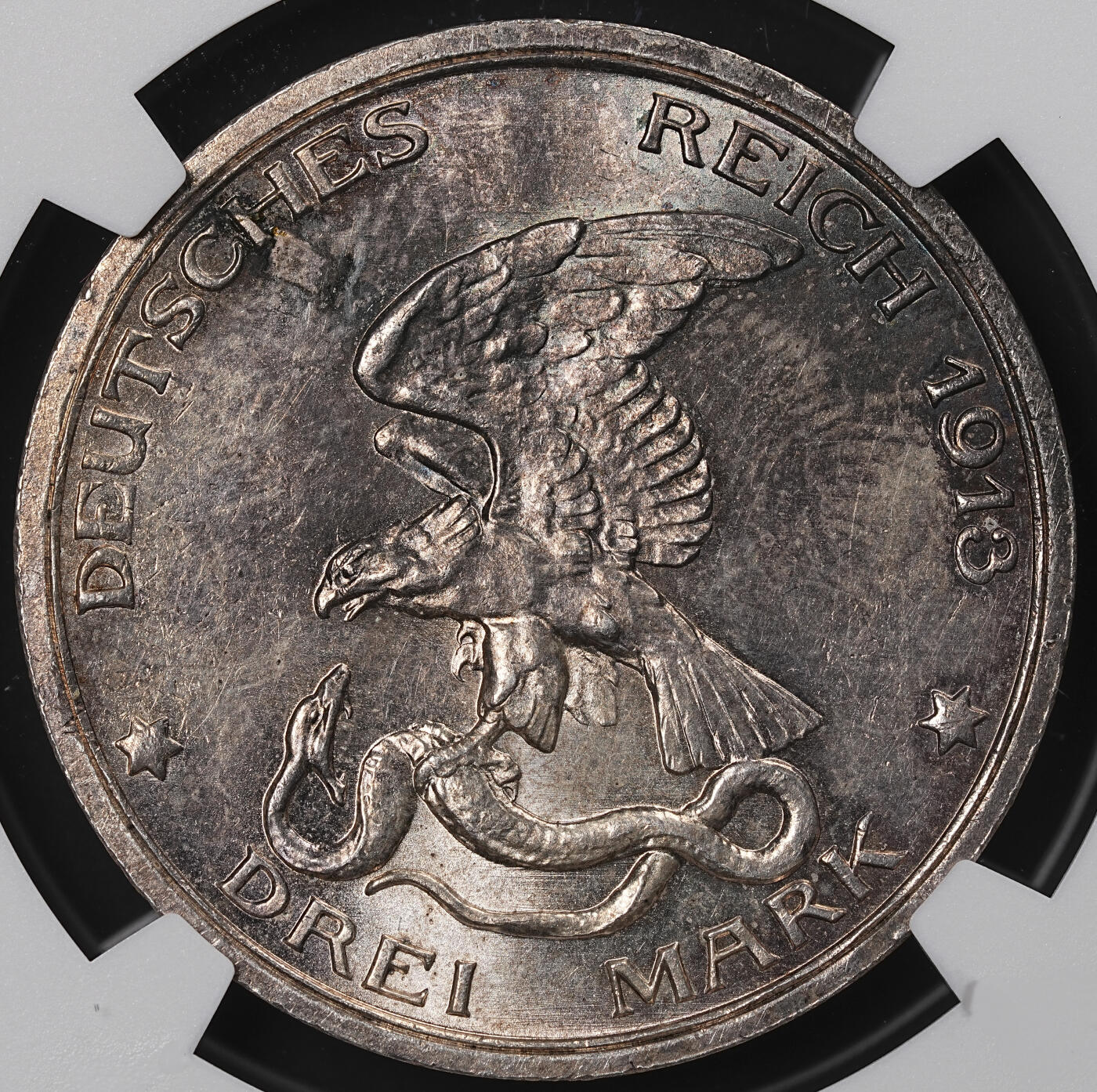 修遠堂世界钱币第八十三期 NGC MS63 1913年普鲁士战胜拿破仑百年纪念3马克银币