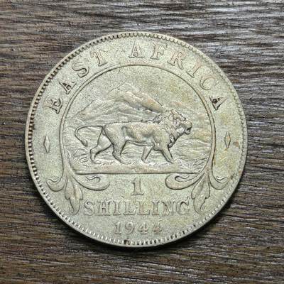 【铜匠收藏】★第130加场★精品币章场，200包邮，不满200.支付运费5元。《接受代拍 代送NGC评级》 - 英属东非 1944年 1先令 银币 乔治六世
