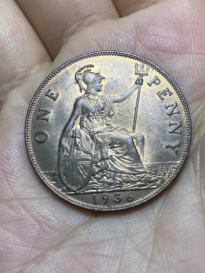 2025年第八十七场(总第一百一十三场）外国好品散币(免佣金) 带光好品–英国🇬🇧1936年1便士(乔治五世逝世年，第三版关门年)