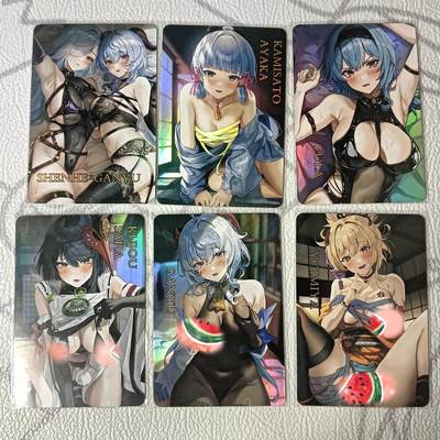 花开卡拍第37期（9月7号周日截拍，品控勿拍!!!拍品不寄存，运费5元，自制卡难免瑕疵，可能存在轻微撞角爆边等出厂瑕疵，品控介意勿拍！） - 原神卡牌 战损风格系列一套6张 彩闪 绷带、薄纱、皮衣