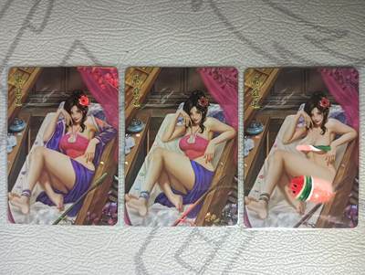 花开卡拍第37期（9月7号周日截拍，品控勿拍!!!拍品不寄存，运费5元，自制卡难免瑕疵，可能存在轻微撞角爆边等出厂瑕疵，品控介意勿拍！） - 逍遥卡牌 水浒系列 潘金莲一套3张 衣服三渐变 彩闪