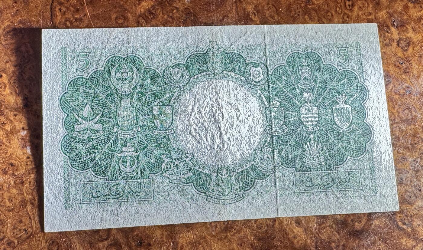 得物收藏 Chase Auction 第33期 - - 外钞、民国钞和人民币混合场！持续更新中！ 马来亚5元，大冠女王头像！品相如图！