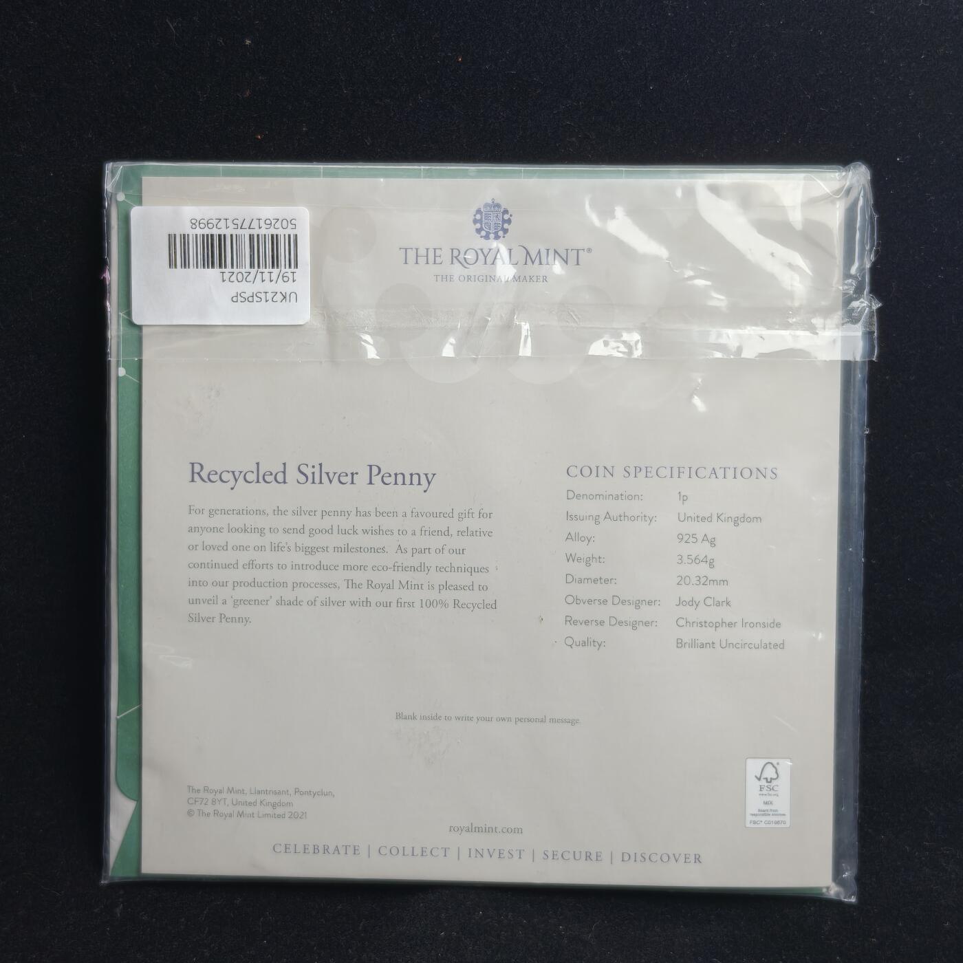 【铜匠收藏】★第125加场★精品币章场，200包邮，不满200.支付运费5元。《接受代拍 代送NGC评级》 英国 2021年 1便士 银币