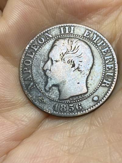 2025年第八十七场(总第一百一十三场）外国好品散币(免佣金) 法兰西第二帝国1856年5生丁(拿破仑三世前期，MA标马赛造)