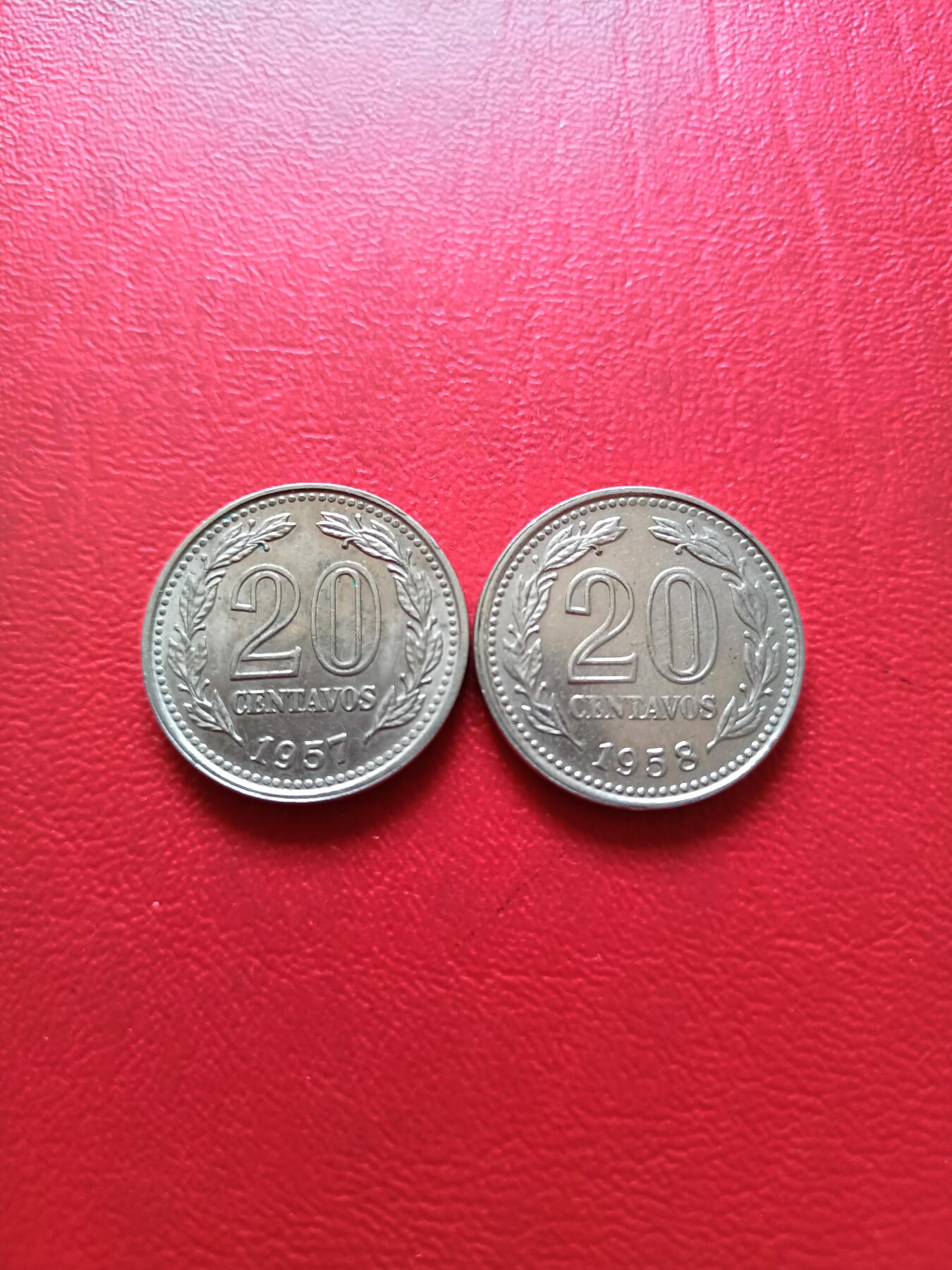 【云涧收藏】第六十场 阿根廷1957年/58年20分2枚