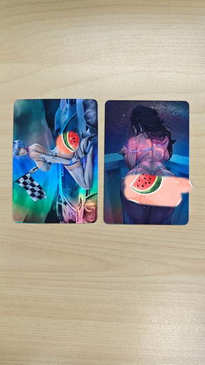 花开卡拍第37期（9月7号周日截拍，品控勿拍!!!拍品不寄存，运费5元，自制卡难免瑕疵，可能存在轻微撞角爆边等出厂瑕疵，品控介意勿拍！） - 火猪卡牌 妹卡 彩闪 2张