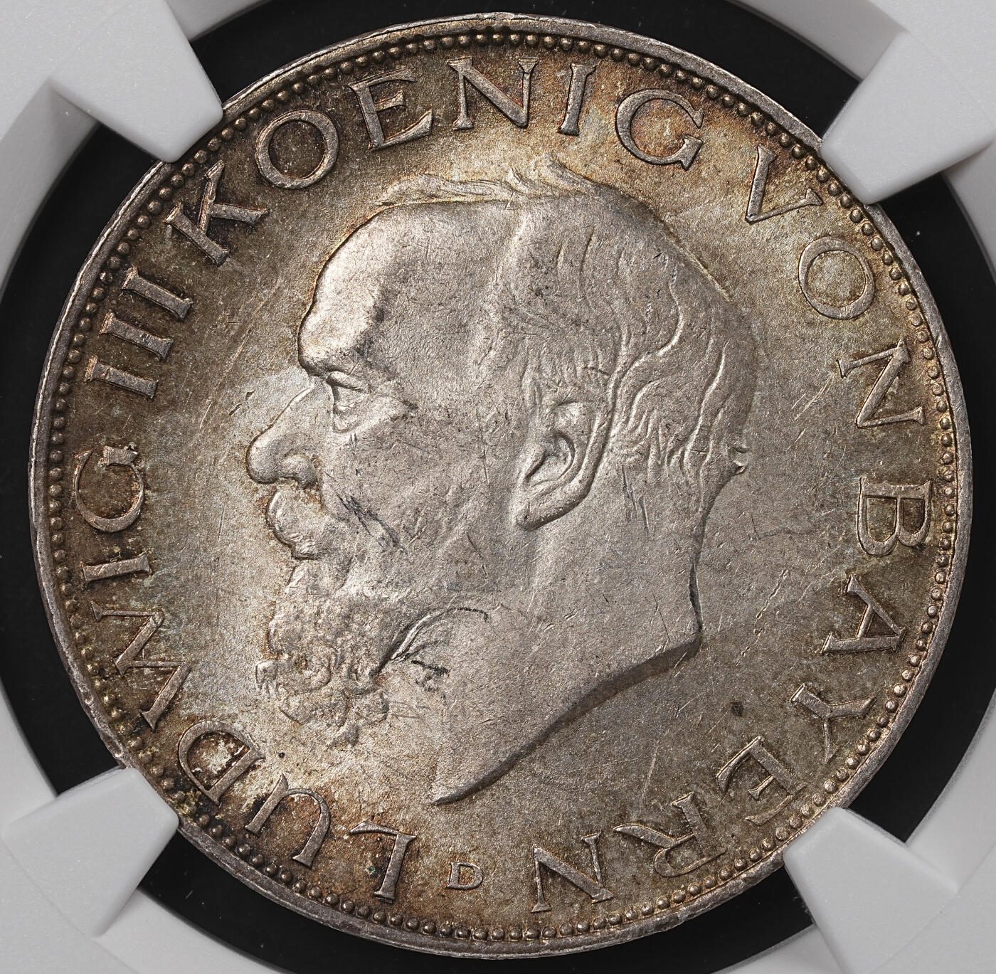 修遠堂世界钱币第八十三期 NGC MS63 1914年巴伐利亚3马克银币 流通马克MS较少见