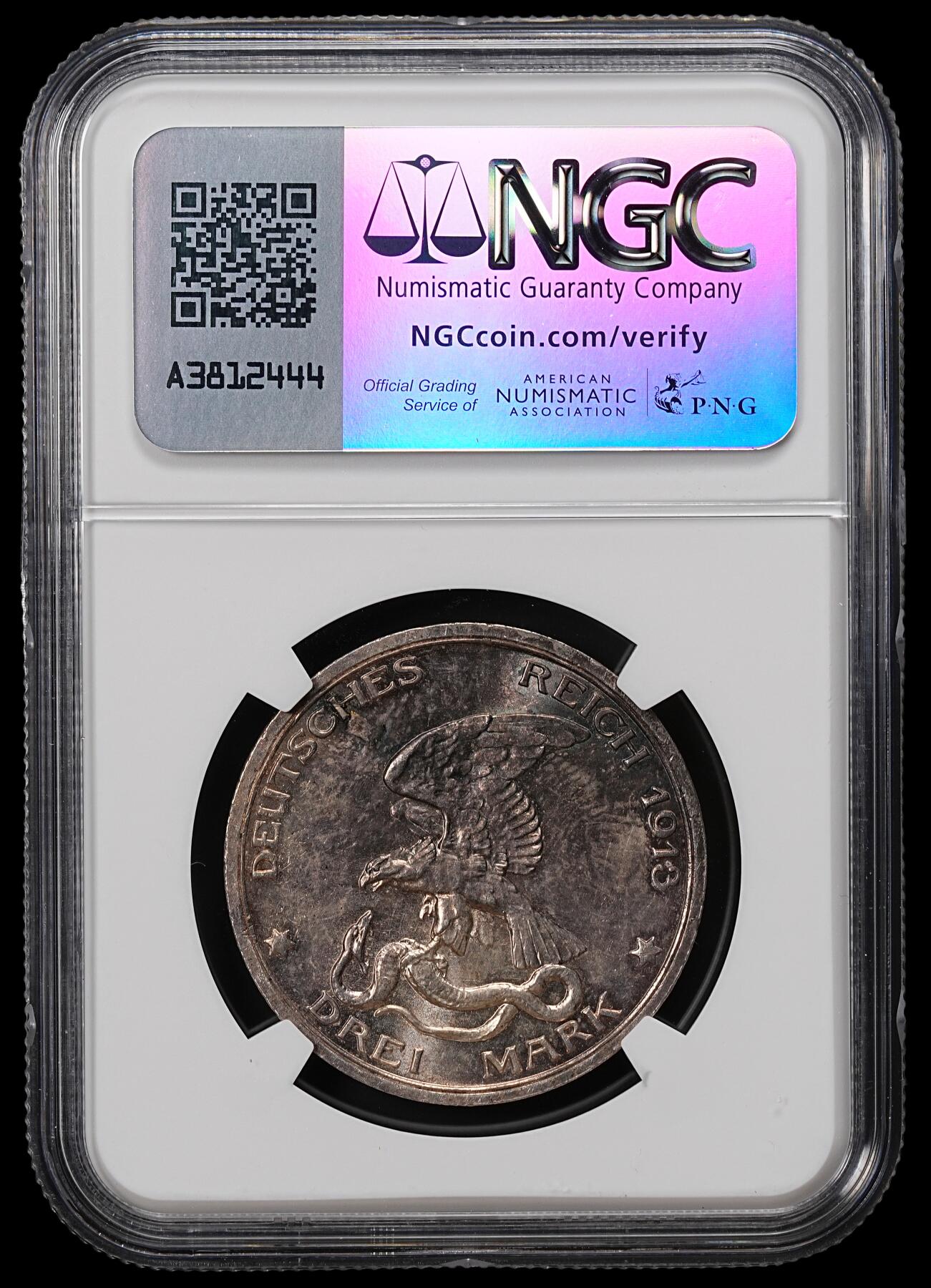 修遠堂世界钱币第八十三期 NGC MS63 1913年普鲁士战胜拿破仑百年纪念3马克银币