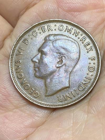 2025年第八十七场(总第一百一十三场）外国好品散币(免佣金) 澳大利亚🇦🇺1945年1便士(乔治六世第一版，p版珀斯造)