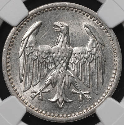 修遠堂世界钱币第八十三期 - NGC MS63 1924年德国魏玛共和国3马克银币 A厂铭