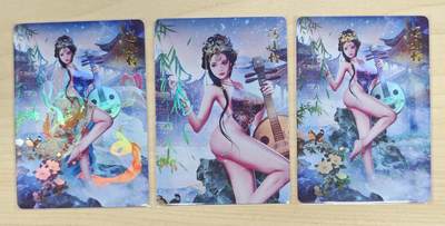 花开卡拍第37期（9月7号周日截拍，品控勿拍!!!拍品不寄存，运费5元，自制卡难免瑕疵，可能存在轻微撞角爆边等出厂瑕疵，品控介意勿拍！） - 燎原卡牌 魅系列 冯小怜三渐变 彩闪 3张
