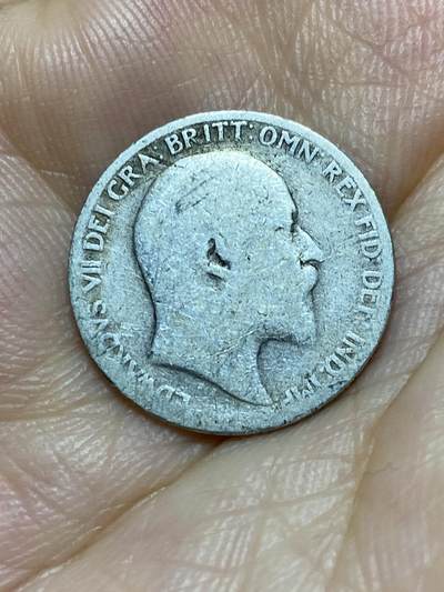2025年第八十七场(总第一百一十三场）外国好品散币(免佣金) 少见–英国🇬🇧1903年6便士银币(爱德华七世时期，925高银)