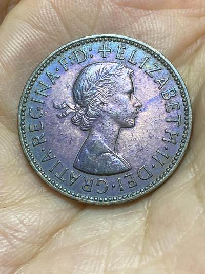 2025年第八十七场(总第一百一十三场）外国好品散币(免佣金) 紫罗兰彩–英国🇬🇧1965年半便士(伊丽莎白二世青年桂冠，第二版)