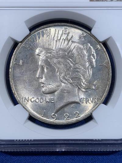 《竞宝斋》第417场 周日，周一，2场连拍 （全场包邮） NGC MS63 美国1922年和平一美元银币