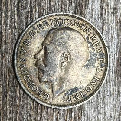 【铜匠收藏】★第130加场★精品币章场，200包邮，不满200.支付运费5元。《接受代拍 代送NGC评级》 - 英国 1915年 乔治五世 3便士 银币