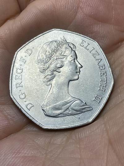 2025年第八十七场(总第一百一十三场）外国好品散币(免佣金) 英国🇬🇧1973单年份50便士(英国加入欧洲经济共同体纪念币)