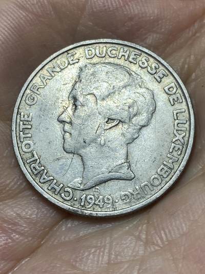 2025年第八十七场(总第一百一十三场）外国好品散币(免佣金) 卢森堡🇱🇺1949单年份5法郎(七任大公夏洛特夫人时期)