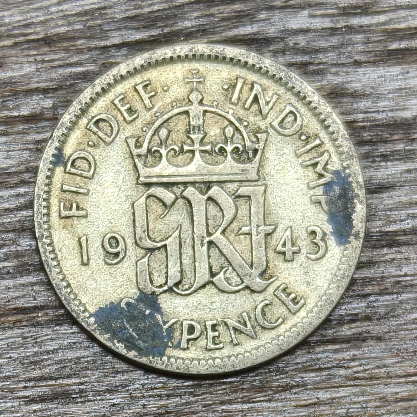 【铜匠收藏】★第130加场★精品币章场，200包邮，不满200.支付运费5元。《接受代拍 代送NGC评级》 英国 1943年 6便士银 乔治六世 银币