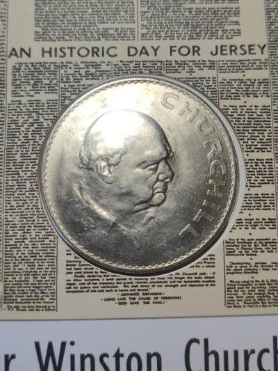 2025年第八十七场(总第一百一十三场）外国好品散币(免佣金) 全新邮币封–英国🇬🇧1965单年份1克朗(伊丽莎白二世青年桂冠，丘吉尔逝世纪念币)