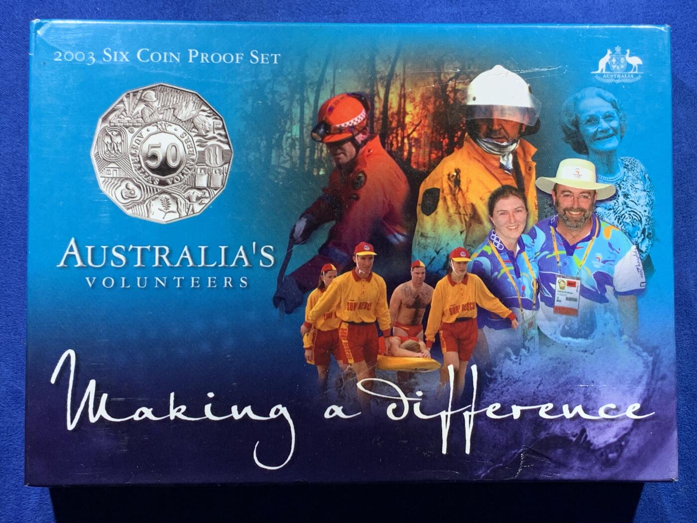 《竞宝斋》第417场 周日，周一，2场连拍 （全场包邮） 澳大利亚 2003年 精制套币 缺50分 细节见图