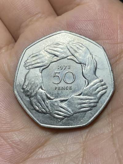 2025年第八十七场(总第一百一十三场）外国好品散币(免佣金) - 英国🇬🇧1973单年份50便士(英国加入欧洲经济共同体纪念币)
