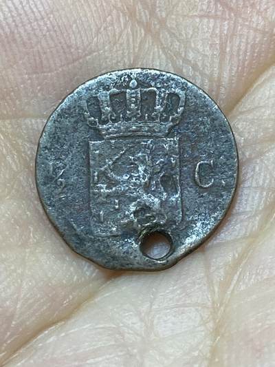 2025年第八十七场(总第一百一十三场）外国好品散币(免佣金) 打孔–荷兰🇳🇱1854年1/2分(威廉三世时期，Sword–长剑标)