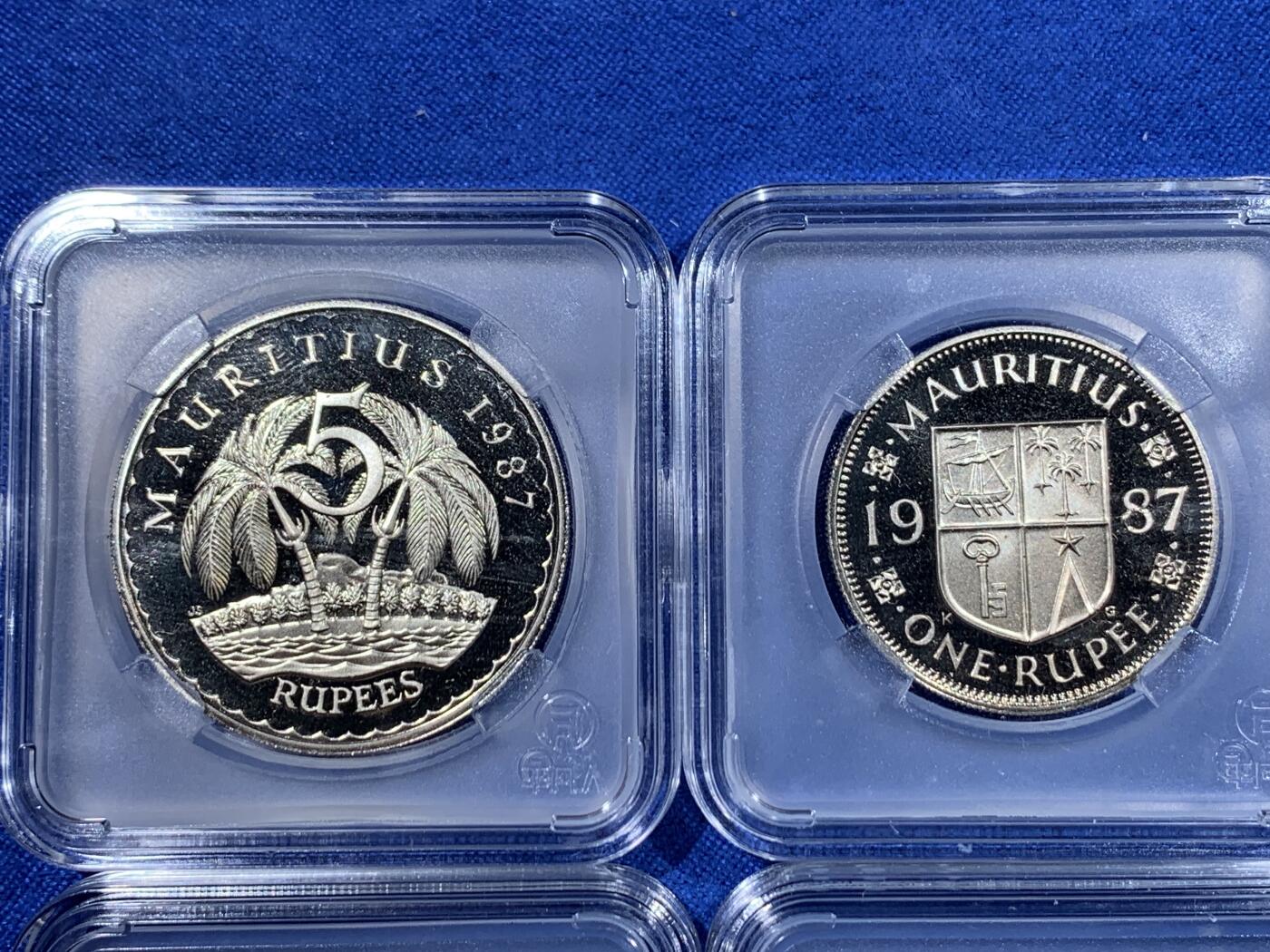 《竞宝斋》第417场 周日，周一，2场连拍 （全场包邮） 六枚一组 1987年毛里求斯精制套币 好品 细节见图