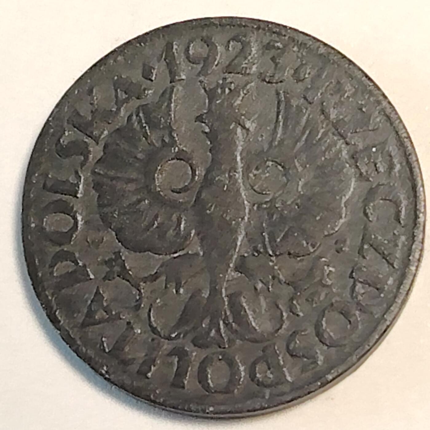 布加迪🐬～世界钱币(上海)🌾第 241 期 /  各国套币和散币 波兰🇵🇱 1923年 10格罗申 锌币