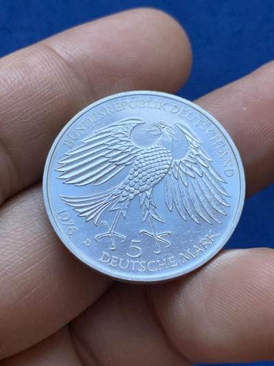 《竞宝斋》第417场 周日，周一，2场连拍 （全场包邮） 德国1976年5马克银币