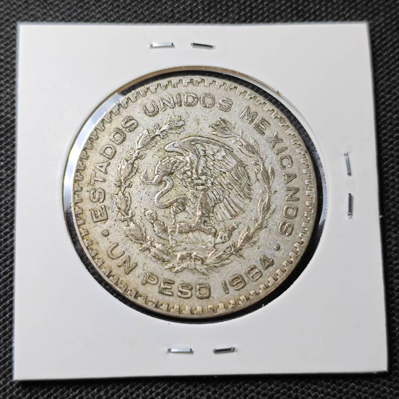 KK钱币收藏小铺 第333期 2月预留时间 周末发货  1964墨西哥1比索银币