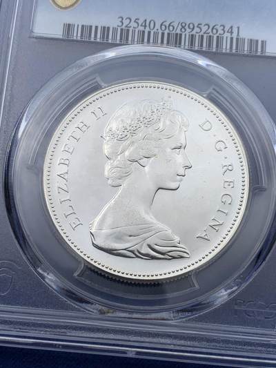 《竞宝斋》第417场 周日，周一，2场连拍 （全场包邮） PCGS PL66 加拿大1967年大雁1元精制纪念币，经典动物银币 币面干净漂亮！热门品种！