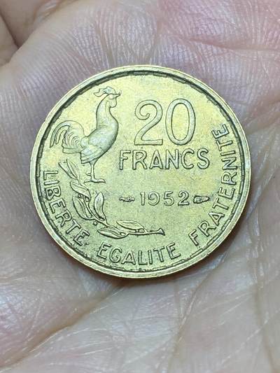 2025年第八十七场(总第一百一十三场）外国好品散币(免佣金) - 法国🇫🇷1952年20法郎(4 plumes–4羽)