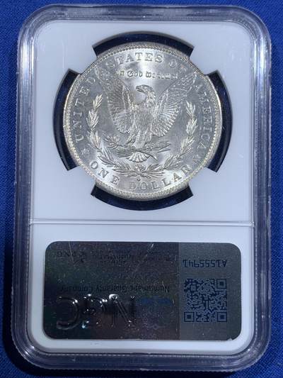 《竞宝斋》第417场 周日，周一，2场连拍 （全场包邮） NGC MS63 美国1884年摩根1美元银币 车轮转光 底板好 低评