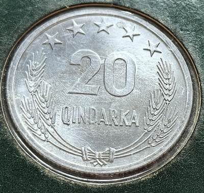 外国优质老铜币纪念币银币专场，周六晚上九点倒数截拍，满百包邮，周日发货,可寄存半年，喜欢朋友微信扫描二维码可直接参拍 - 阿尔巴尼亚1969年全国解放25周年20昆塔