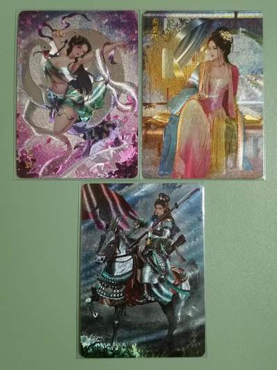 光影卡牌第22期，各家亲签，各家套卡，持续收拍品 - 燎原水浒粗闪特卡3张，玲姐已蛇➕巴丁阎婆惜➕胡子怪兽扈三娘