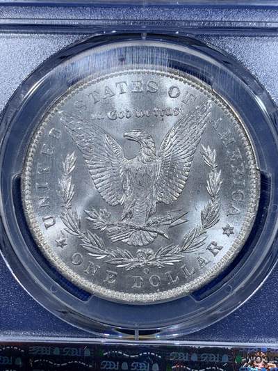 《竞宝斋》第417场 周日，周一，2场连拍 （全场包邮） PCGS MS64 美国1885年-O版摩根1美元银币 背面支撑有磕