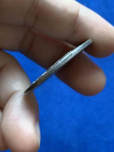 《竞宝斋》第417场 周日，周一，2场连拍 （全场包邮） 1901法国花环玛丽安娜镀银铜章，35mm，18.7克，丰饶角铜标边铭