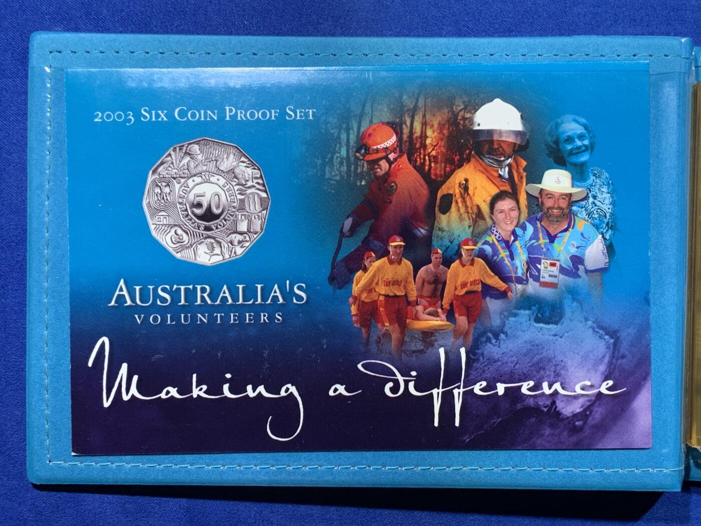 《竞宝斋》第417场 周日，周一，2场连拍 （全场包邮） 澳大利亚 2003年 精制套币 缺50分 细节见图