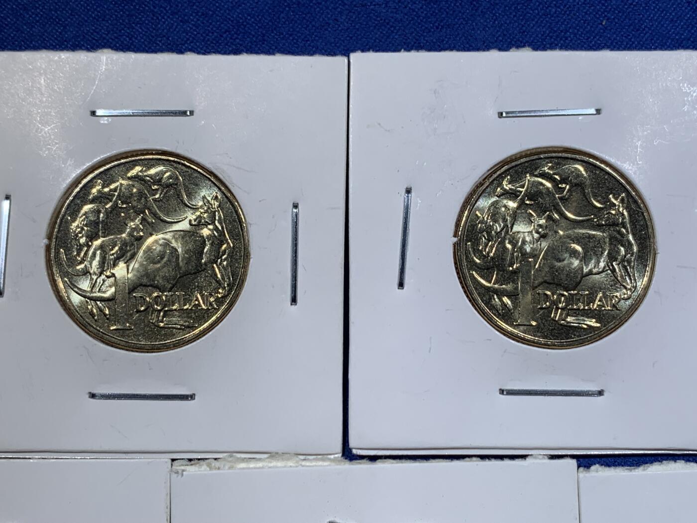 《竞宝斋》第417场 周日，周一，2场连拍 （全场包邮） 五枚一组 2023年首版查尔斯头像一澳元 2023年11月登基 仅发行1个月就改铸2024版了 值得投资