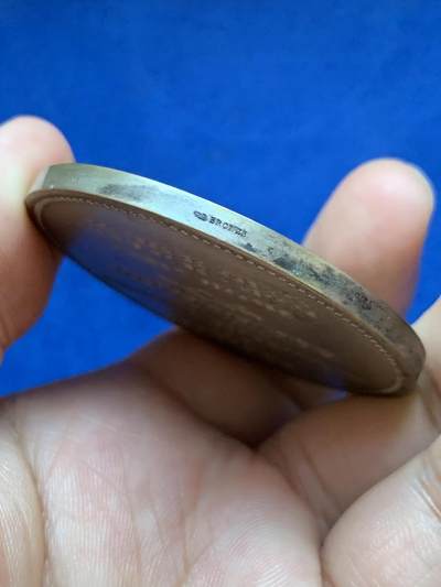 《竞宝斋》第417场 周日，周一，2场连拍 （全场包邮） 名家Bottée作 法国建筑师协会纪念镀银铜章 64.4克 50.1mm 丰饶角铜标